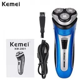Акумуляторна чоловіча електробритва для бороди Kemei Km-2801 роторна бездротова бритва тример