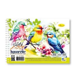 Скетчбук акварельний Апельсин Пташки А5 АП-0204-3, 20 аркушів