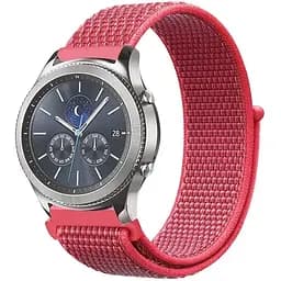 Ремінець BeWatch для Samsung Gear S3/Galaxy Watch 46/Galaxy Watch 3 45мм нейлоновий липучка 22мм Червоний (1021302)