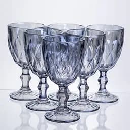 Набор столовых стаканов Diamond Blue 6 штук по 300 мл HP-19-275 прозрачный бокал для шампанского коктейлей Yiwu HP-19-275