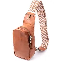 Цікава сумка через плече в модному кольорі з екошкіри Vintage 22793 руда - мініатюра 11