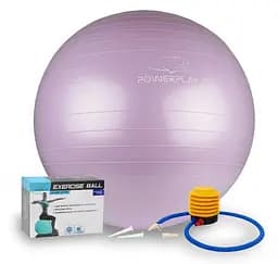 М'яч для фітнесу (фітбол) PowerPlay 4001 Ø65 cm Gymball Ліловий + помпа (PP_4001_65_Lilac)