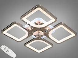 Світлодіодна люстра смарт світильник з пультом, хром, 80 Вт