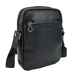 Чоловічий месенджер із м'якої шкіри Tiding Bag 1639A чорний