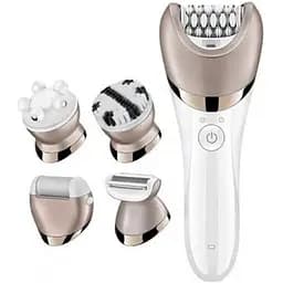 Жіноча електробритва епілятор для бікіні ніг GEEMY GM-7003 5в1 епілятор з бритвеної насадкою