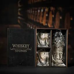 Подарунковий набір віскі Whiskey Stones №12 у дерев'яному пеналі - графин + склянки Bohemia Quadro - мініатюра 2