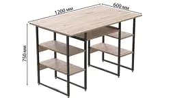 Комп'ютерний стіл Ferrum-decor Тім 75x120x60 чорний ДСП Дуб Сан-Марино 16мм (FRD-103953) - мініатюра 7