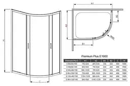 Душова кабіна Radaway Premium Plus E 100x80x190 скло фабрік 30491-01-06N - мініатюра 4