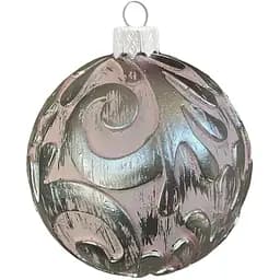 Набір ялинкових іграшок Dashuri Вінтаж 2 штуки по 8 см зі срібною поталлю, пудра 80130302