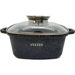 Кастрюля Vezzer квадратная с крышкой 22 см 3.5 л черная (VZ8008)
