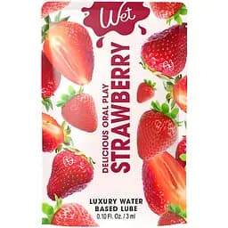 Пробник лубриканта Wet Strawberry на водной основе со вкусом клубники 3 мл (ROZ6501053543)
