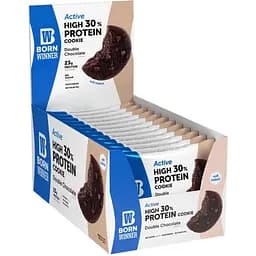 Уценка. Набор печенье протеиновое Born Winner Active со вкусом двойного шоколадного печенья 75 г блок 12 шт.