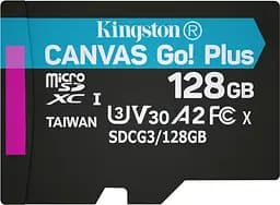 Карта пам'яті KINGSTON microSDXC Canvas Go Plus 128Gb Class 10 UHS-3  [R-170MB/s] + SD адаптер [SDCG3/128GB] [69970] - мініатюра 2