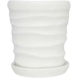 Керамічний горщик Nana Keramiks Дюна 1 л муар білий (duna-1-mr-wth)