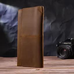 Тонкий чоловічий гаманець з натуральної вінтажної шкіри 21296 Vintage коричневий - мініатюра 6