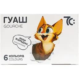 Дитячі гуашеві фарби 7C20601, 6 кольорів по 10 мл