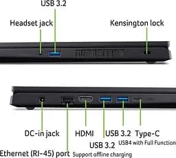 Ноутбук Acer 15 Nitro V 15 ANV15-42-R2DH IPS 1920x1080 165Hz/Ryzen 5 7640HS/16GB/512SSD/RTX 4050/DOS/Black (NH.QV4EU.007) - мініатюра 8