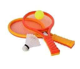 Бадмінтон дитячий MR 0662, ракетки 2шт, м'ячик, воланчик, розмір 37-16,5см, в сітці 43-16,5-4см (6903317443086) Жовто-помаранчевий