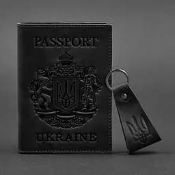 Подарунковий набір шкіряних аксесуарів з українською символікою чорний - мініатюра 5