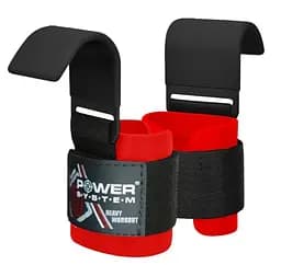 Крюки для тяги на запястье Power System PS-3310 Hardcore Hooks Black/Red (PS-3310_Black-Red)