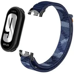 Ремешок Amazfeel для фитнес-браслета Mi Band 8 и 9 синий нейлоновый камуфляжный