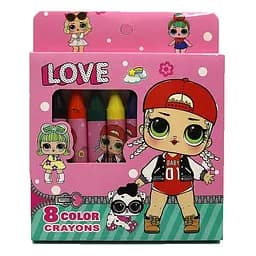 Мел пастель LL, 8 цветов, пластиковый поддон, d/13 мм