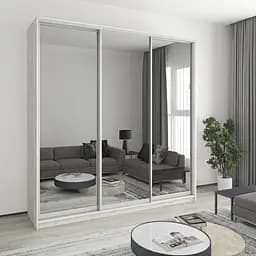 Шкаф-купе трехдверный MebelStar Стандарт AL 3 Зеркала 230x45x240 см Аляска серый (MBS-1879)