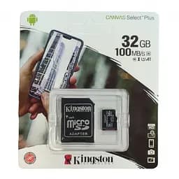 Карта пам'яті microSDHC 32Gb Canvas Select Plus class 10 A1 R-100MB/s + Adapter Kingston