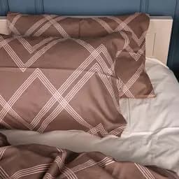 Наволочка MirSon Сатин Brown Geometry 40х40 см коричнева (2200011123363)