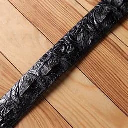 Ремінь чоловічий з натуральної шкіри крокодила чорний CROCODILE LEATHER 18008 120 см - мініатюра 10