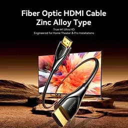 Кабель мультимедійний HDMI M to HDMI M 10.0m 4K fiber optic zinc alloy black Vention (ALSBL) - мініатюра 2
