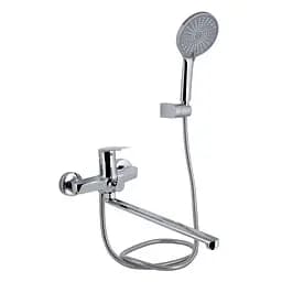 Змішувач для ванни Qtap Stenava New з поворотним виливом (з душовим гарнітуром) QTSTE2601CRM45536 Chrome