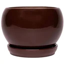 Керамічний горщик Nana Keramiks Шар 2.5 л глянець коричневий (shar-2-5-kr)