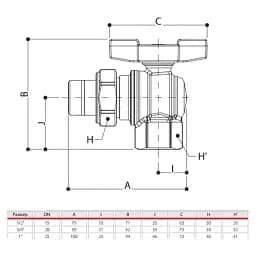 Кран кутовий з американкою кульовий Giacomini R789X003 1/2" PN16 30412 - мініатюра 2