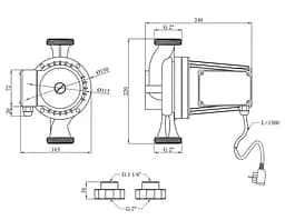 Циркуляционный насос Pumpman GRS32/12/220 Нmax 12 м Qmax 8.5 м³ 370 Вт з гайками (CV029801) - мініатюра 5