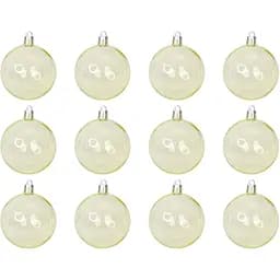 Набір ялинкових іграшок - напівпрозорі кулі Linhai 12 шт D6 см золотистий пластик (892104)