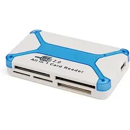 Кардрідер USB Atcom TD2070, білий/синій, USB 2.0 - microSD / SD / MS / M2 / xD / CF (10770)