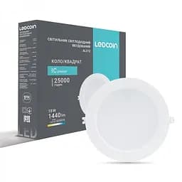 Свiтильник свiтлодiодний Ledcoin AL512 круг білий 18W 6500K (80335) - мініатюра 2
