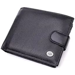 Чоловічий горизонтальний гаманець із натуральної шкіри ST Leather 22466 чорний