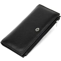 Практичний жіночий шкіряний гаманець ST Leather 19378 чорний