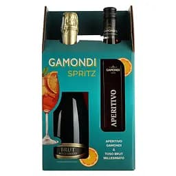 Набор Gamondi Spritz: Ликер Gamondi Aperitivo, 13,5%, 1 л + Игристое вино Toso Brut Millesimato, 0,75 л, в подарочной упаковке
