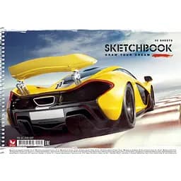 Альбом для малювання Школярик Сучасний автомобіль жовтого кольору 30 аркушів (PB-SC-030-507)