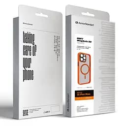 Чехол для Apple iPhone 15 Pro Max, Unit MagSafe SE, оранжевый, с защитой камеры, магсейф, противоударный, магнитный, панель-накладка с MagSafe, с поддержкой беспроводной зарядки, TPU+PC, защита всего корпуса, ударопрочный, ArmorStandart (ARM75372) - мініатюра 5