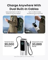 Портативний зарядний пристрій 25000 mAh 165W PD Built-In Double USB-C Cables Silver Anker teh0027061 - мініатюра 5