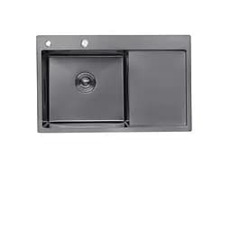 Кухонная мойка Kroner KRP Schwarze - 7849LHM PVD (3,0/1,0 мм) (CV025278)