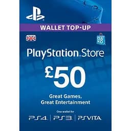 Цифровий код Соні PlayStation Network поповнення гаманця рахунку свого облікового запису на суму 50£ GBP UK-регіон