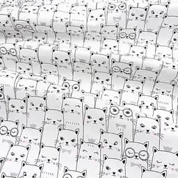 Пелюшка багаторазова Cosas непромокаюча Cats White 50x70 см, біла - мініатюра 4