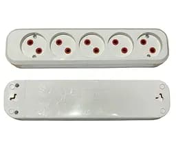 Колодка PROFI быстрой уборки 5 гнезд без заземления (конт.группа медь) (19409) ТМ LUMANO