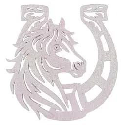 Елочная игрушка MIS LT Лошадь-подкова 11х11х0,5 см розовый