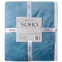Ковдра Soho Plush hugs Silver blue флісова, 220х200 см, блакитна з білим (1226К) - мініатюра 4
